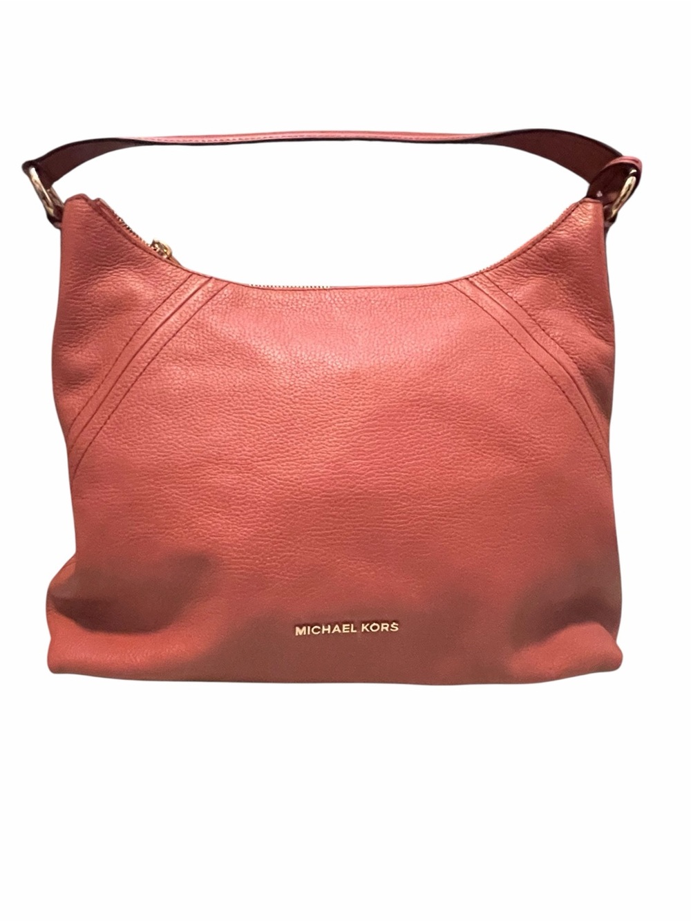 Michael Kors Coral Aria Leather Shoulder Bag